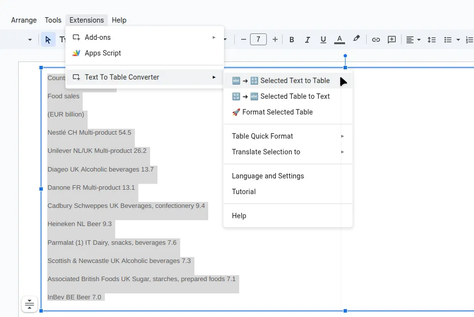 Using the Add-On menu