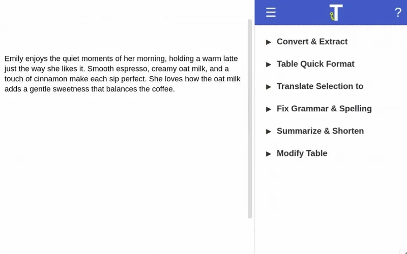 Example Text Translation animation