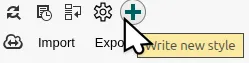 The "Write new style" button in the Stylus manager